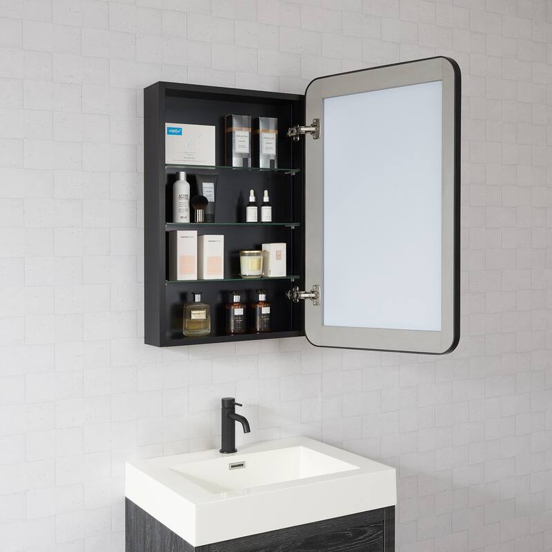 Talayuela Rectangular Aluminum Framed Medicine Cabinet with Mirror