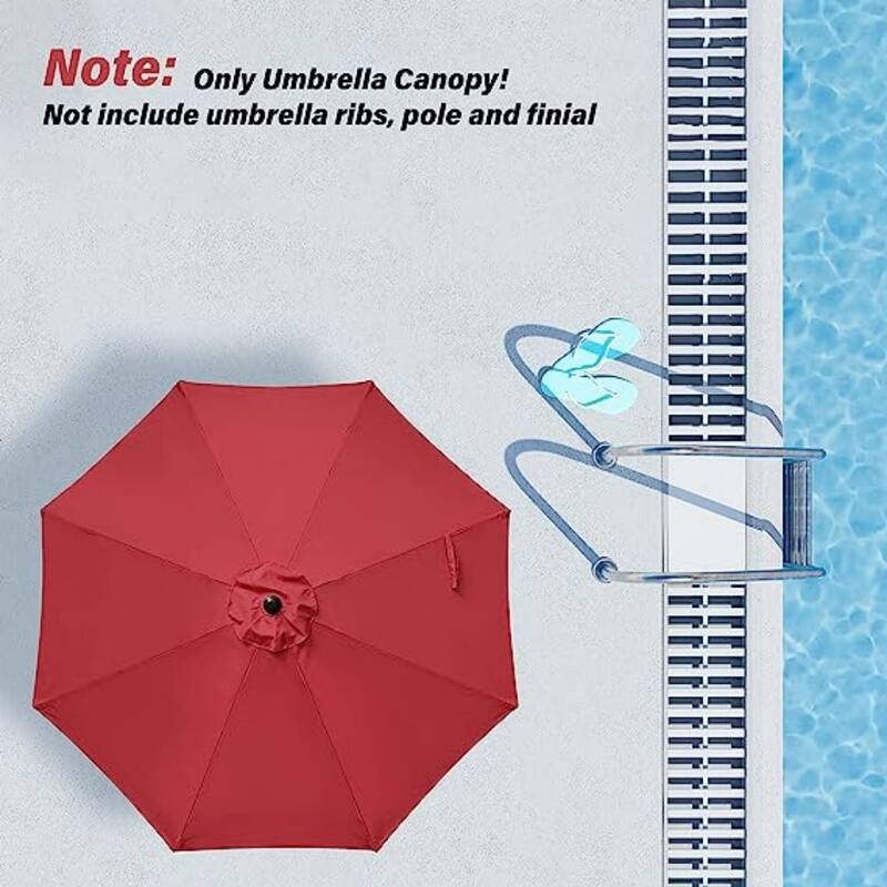 9ft.Patio Umbrella Replacement Canopy, Outdoor Table & Market & Yard Umbrella Replacement Top Cover (No stand and base)