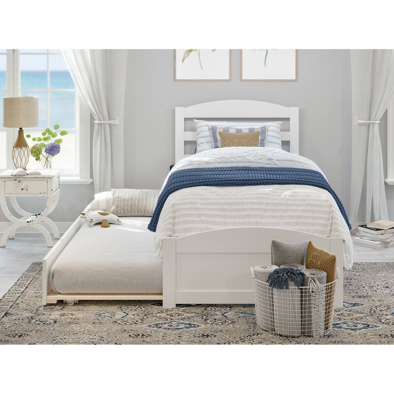 Warren Solid Wood Platform Bed with Footboard and Twin XL Trundle