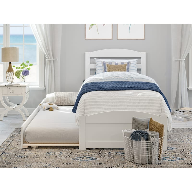 Warren Solid Wood Platform Bed with Footboard and Twin XL Trundle