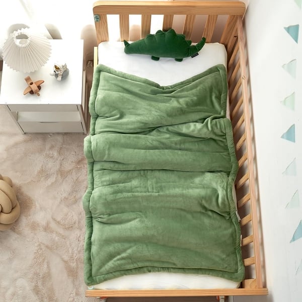 slide 2 of 4, Love Thick® - Velvety Coma Inducer® - Toddler Comforter - Mountain Moss