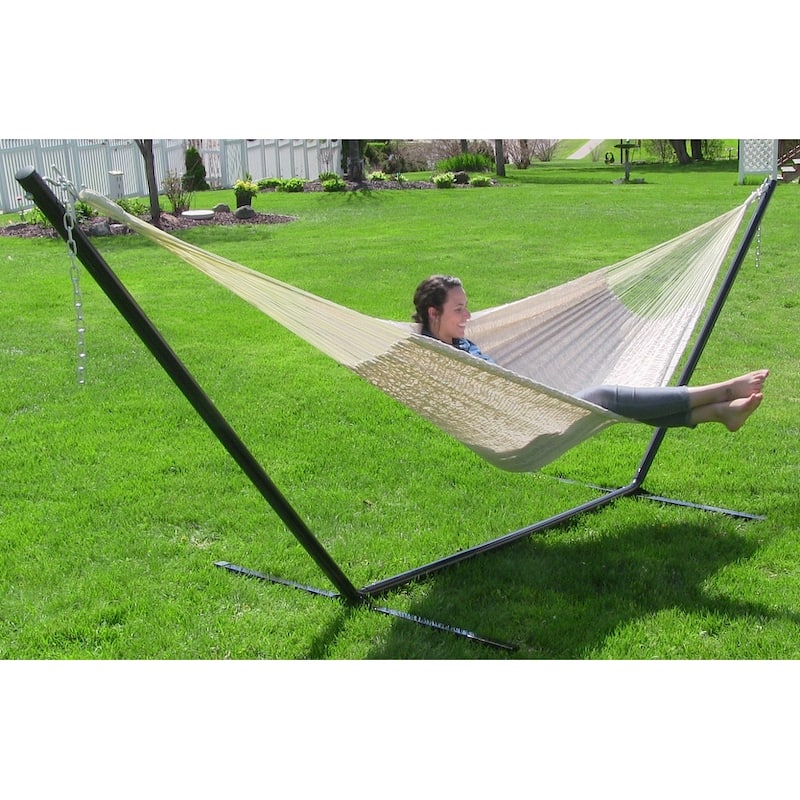Sunnydaze XXL Thick Cord Mayan Hammock & Hammock Stand