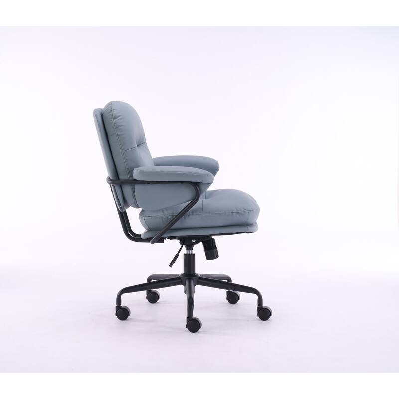 Modern Ergonomic Leather Office Chair with 360° Swivel, Adjustable Height, Reclining Backrest and Breathable Seat