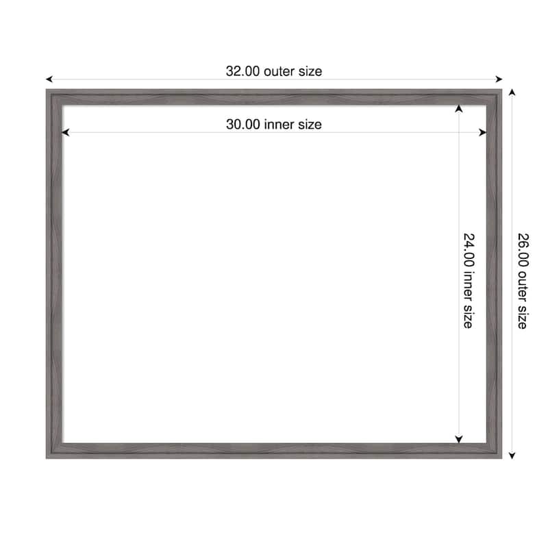 Amanti Art Florence Gold Framed Dry Erase Magnetic Board - 32 x 26 in - Florence Grey