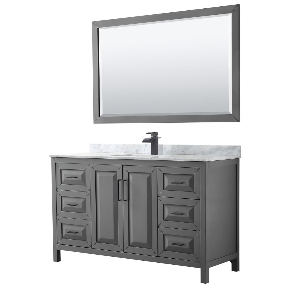 Wyndham Collection Daria 60" Free Standing Single Vanity Set with MDF