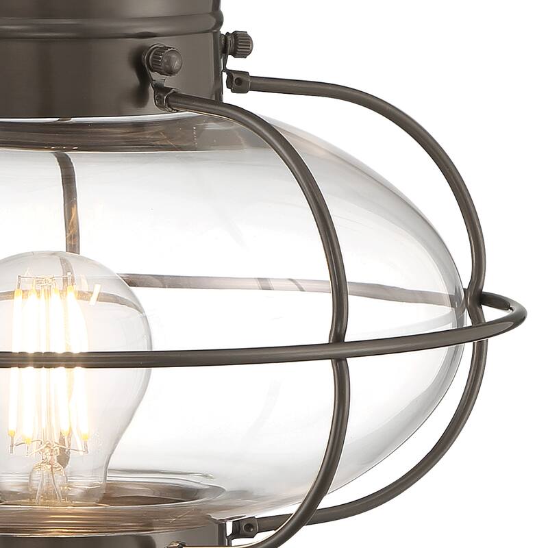 Elk Home Classic Onion Outdoor Post Light - Gun Metal with Clear Glass