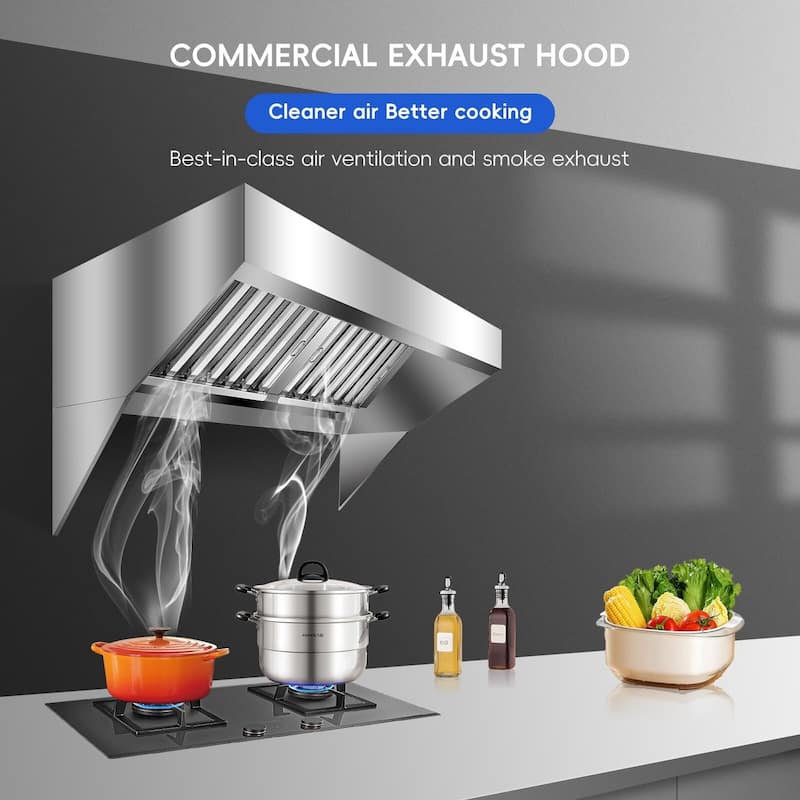 Commercial Exhaust Hood 6FT Rust Resistant Vent Hood