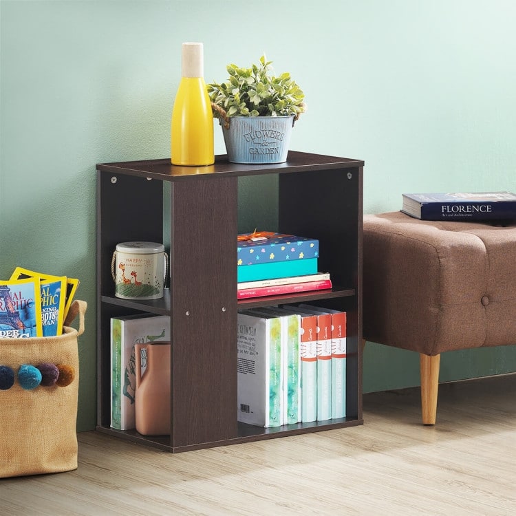 2-Tier Side End Table with Storage Shelves - 20.5" x 11.5" x 23.5" (L x W x H)