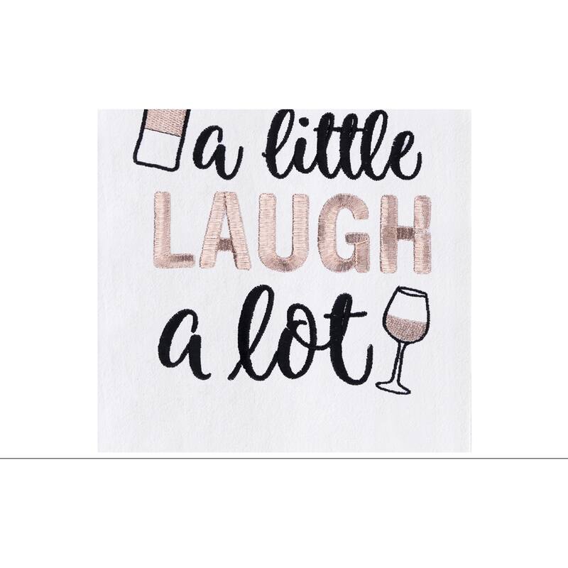 Laugh A Lot Embroidered Cotton Flour Sack Kitchen Towel