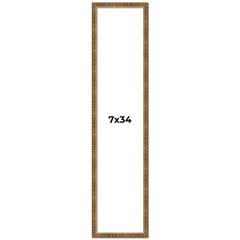 7x34 Frame Gold Solid Wood Picture Frame - Complete Modern Photo Frame