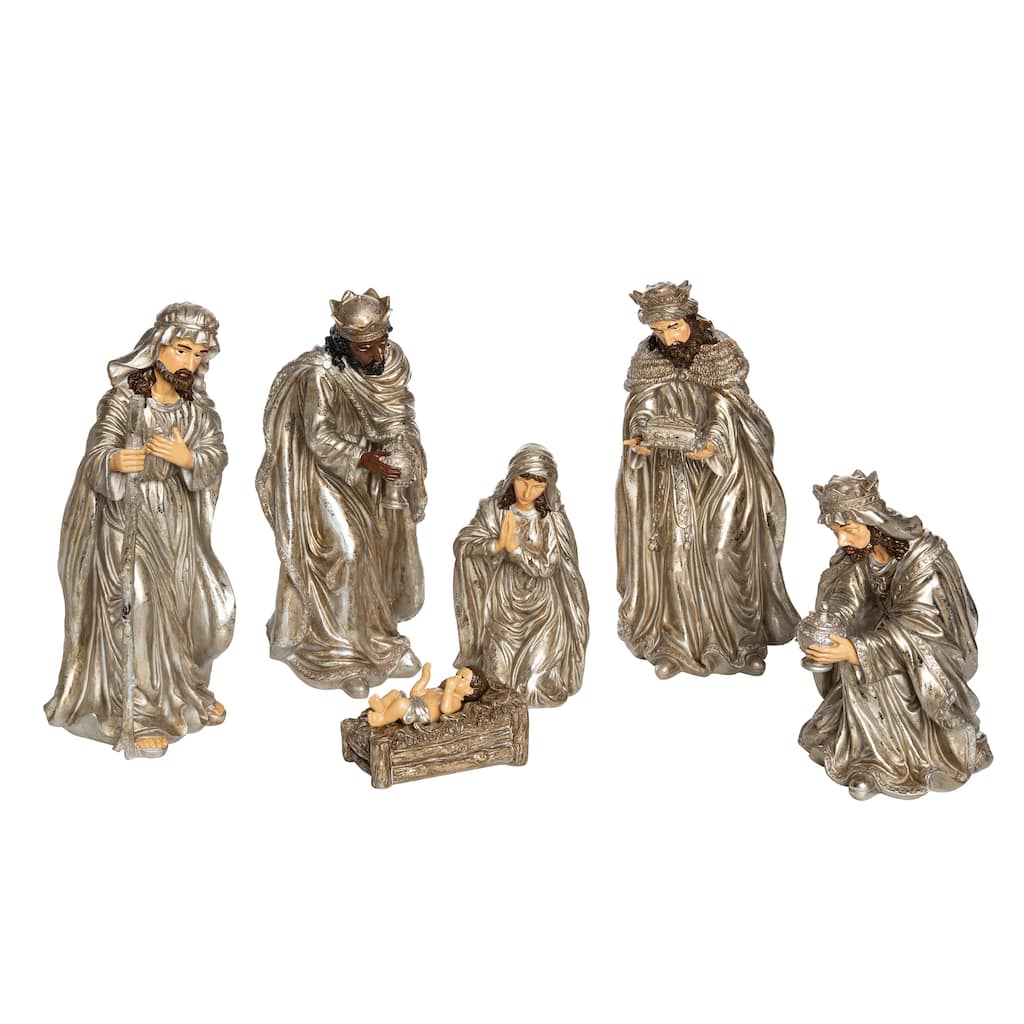 Transpac Resin 16.14 in. Multicolor Christmas Elegant Nativity Set of 6