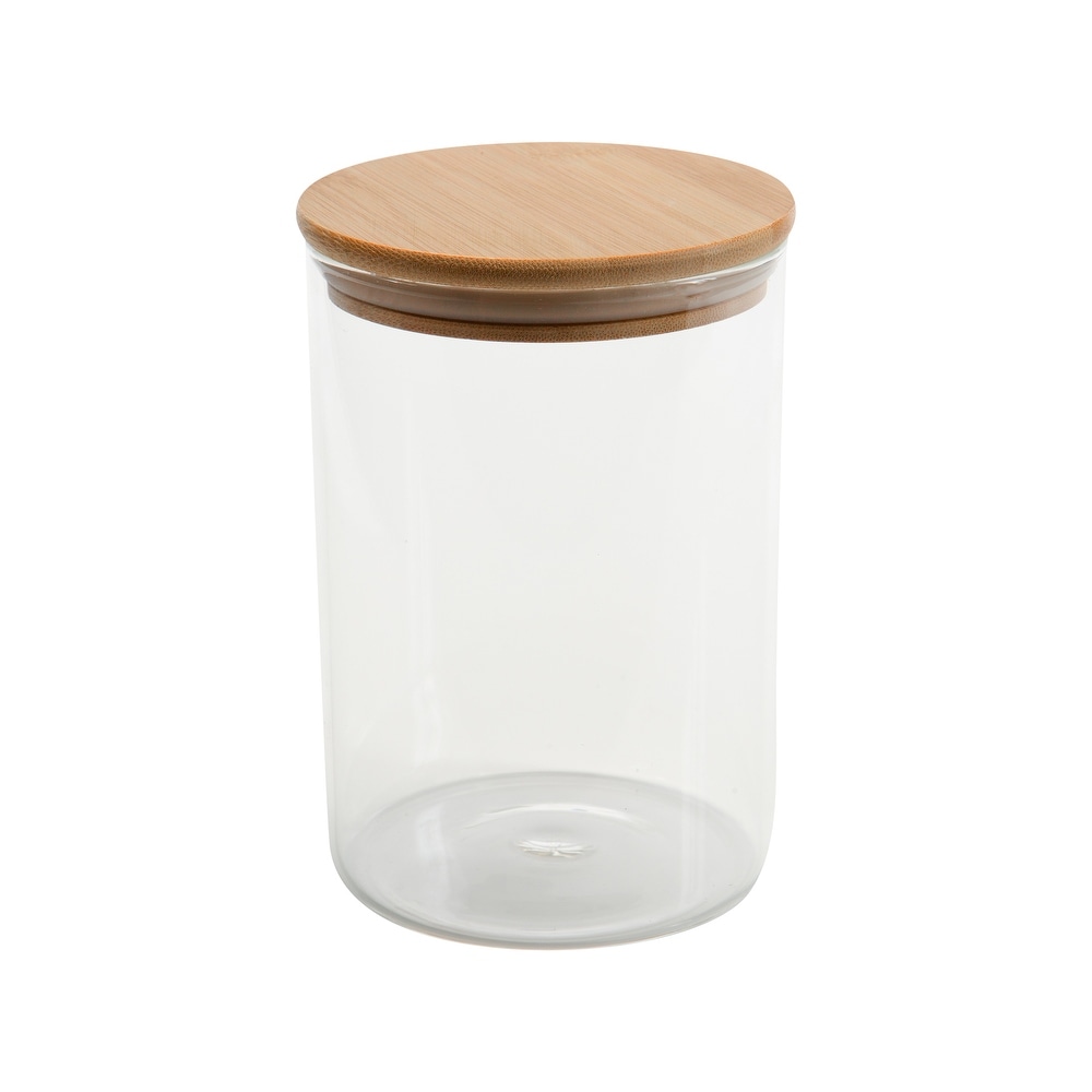 Overstockkitchen Details Round 1 Liter Glass Jar With Bamboo Lid 4 33 X 4 33 X 6 30 4 33 X 4 33 X 6 30 White Dailymail