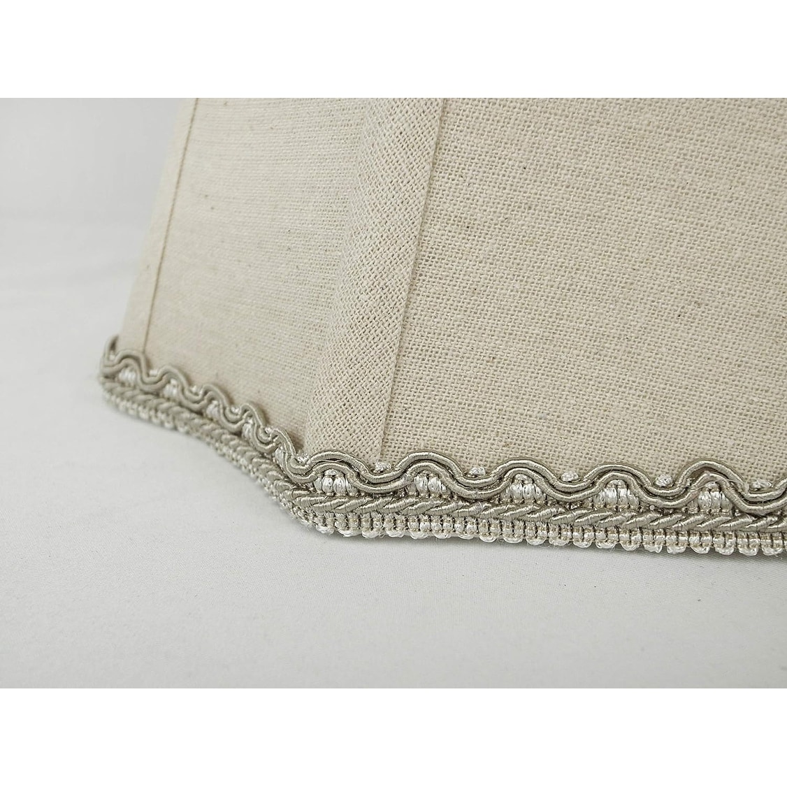 Bell Rectangle Cut Corner Linen Lampshade with Lace Trim - Picture 9 of 14