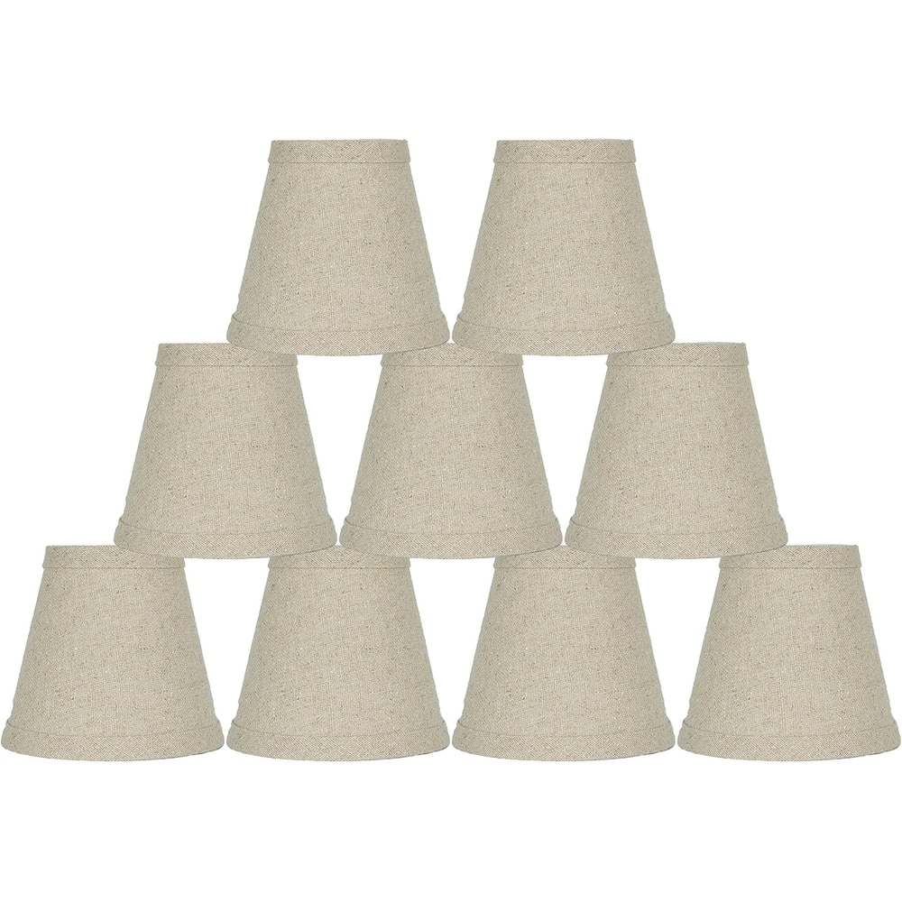 Natural Pure Linen Chandelier Lamp Shade, 3x5x4.5", Hardback, Clip On