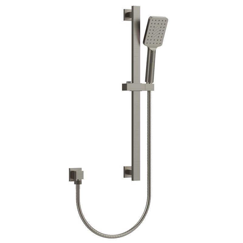 GRANDJOY 3-Spray Handheld Shower Set featuring Adjustable Slide Bar - Brushed Nickel