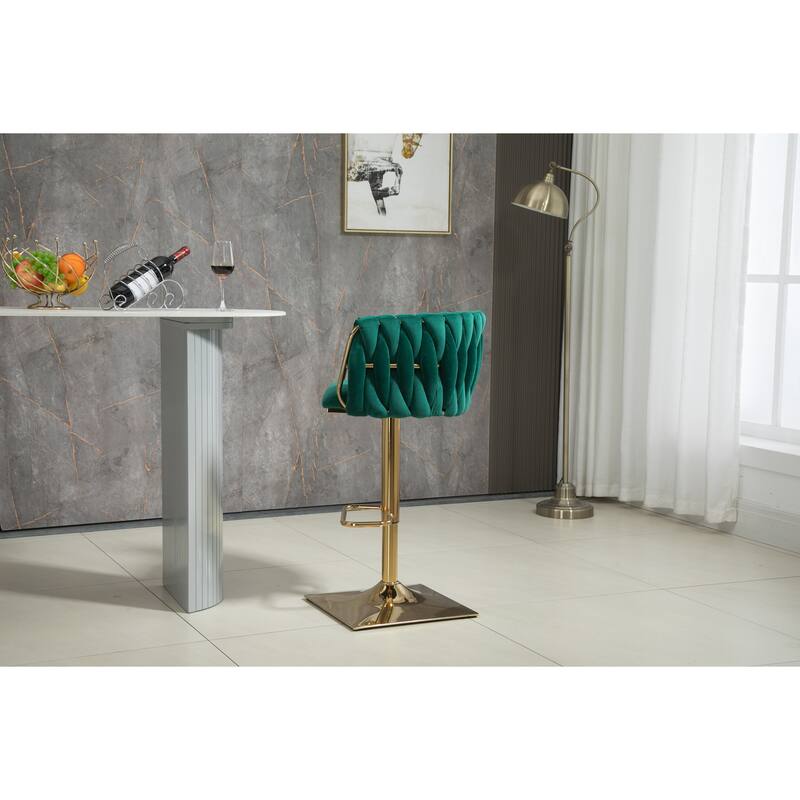 Set of 2 Vintage Bar Stools with Back and Footrest