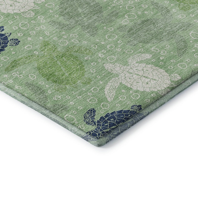 Premium Washable Super Soft Coastal Turtles Mayfield Rug
