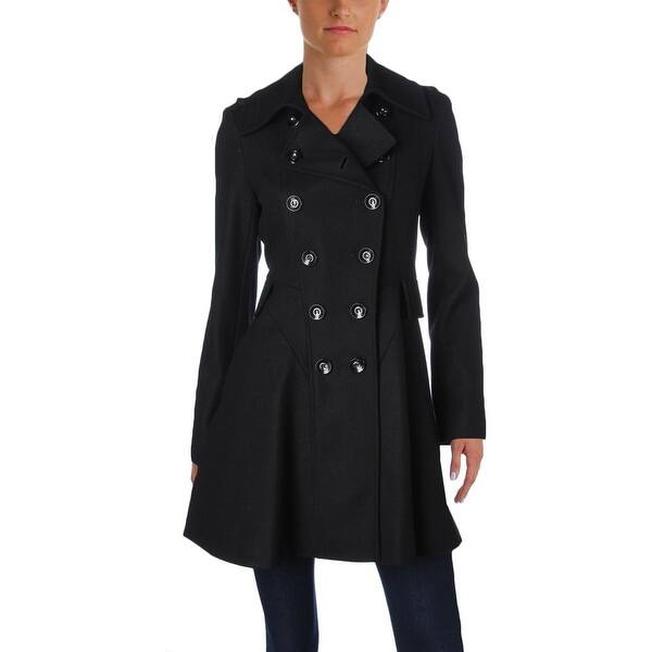 Shop Via Spiga Womens Pea Coat Wool Blend Double Breasted