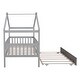 preview thumbnail 6 of 30, Twin Size House Bed for Kids, Wooden House Bed Twin with Trundle