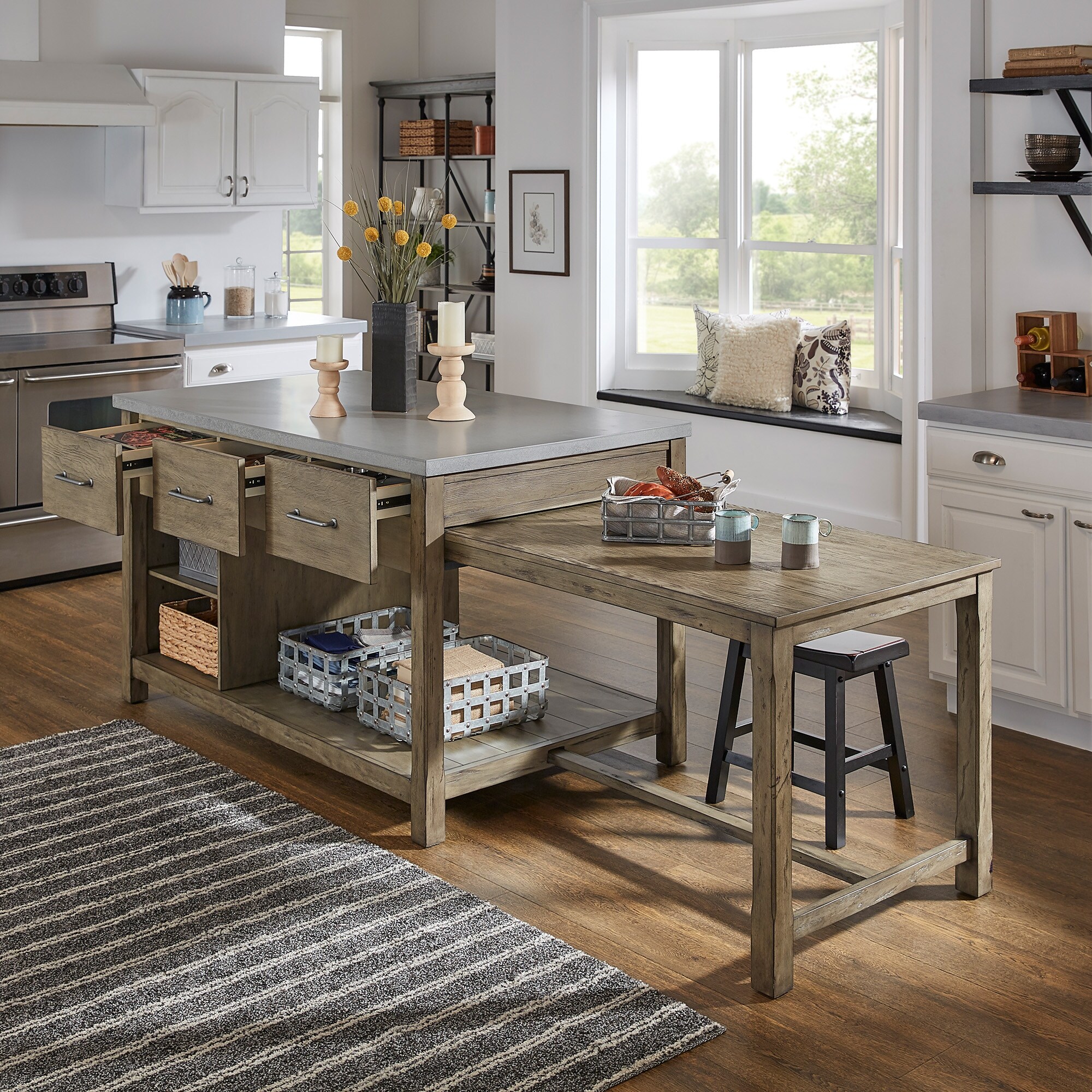 Tali Reclaimed Look Extendable Kitchen Island by iNSPIRE Q ...