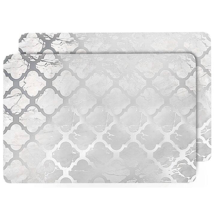 Dainty Home Marble Thick Cork Printed Rectangular Placemat Set