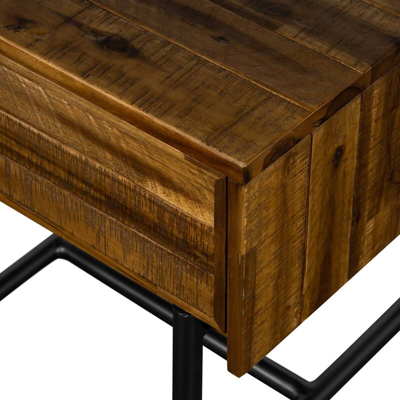 Cusco Modern Rustic Acacia Wood 1 Drawer Night Stand End Table