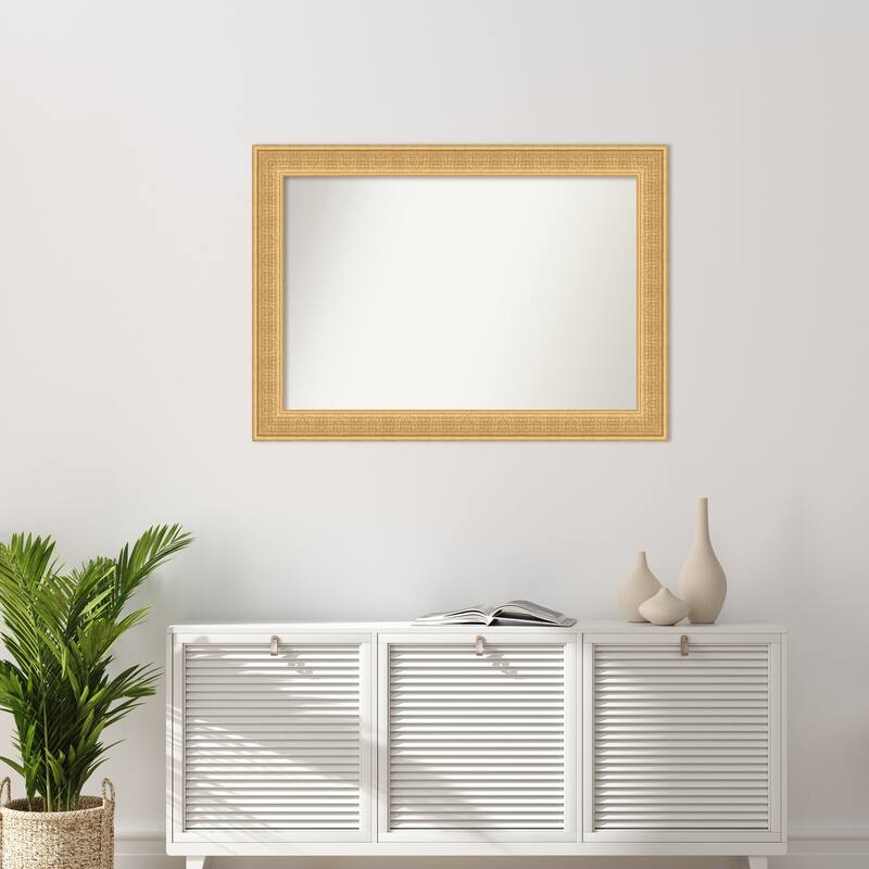 Trellis Non-Beveled Wood Framed Wall Mirror - Trellis Gold