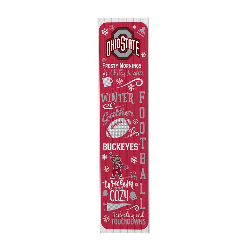 47" Double Sided Seasonal Porch Leaner, Ohio State University - 47" x 11.25"