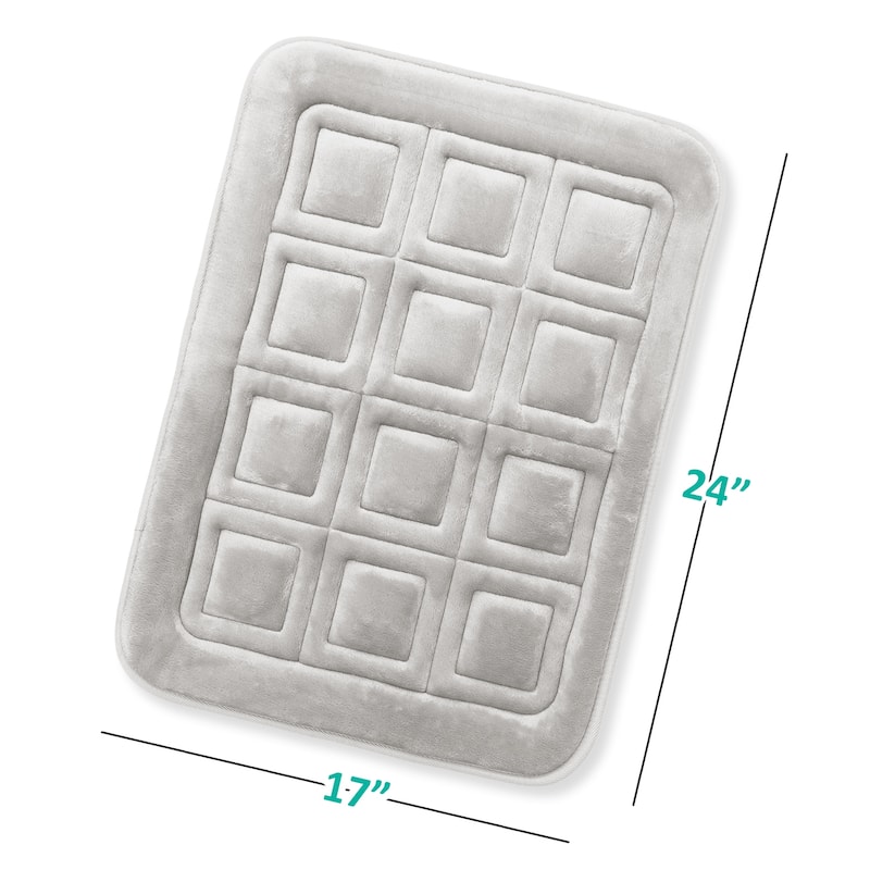 Clara Clark Ultra Soft Non Slip and Absorbent Bath Rug - Waffled Velvet Memory Foam Bath Mat
