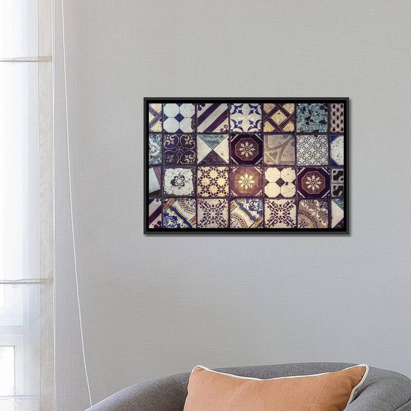iCanvas "Antique Decorative Floor Tiles" by Jane Rix Framed