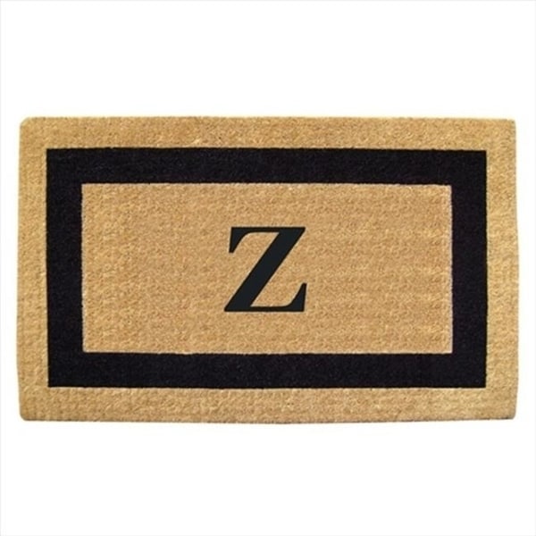 Nedia Home 02020A Single Picture - Black Frame 22 x 36 In. Heavy Duty Coir Doormat - Monogrammed A