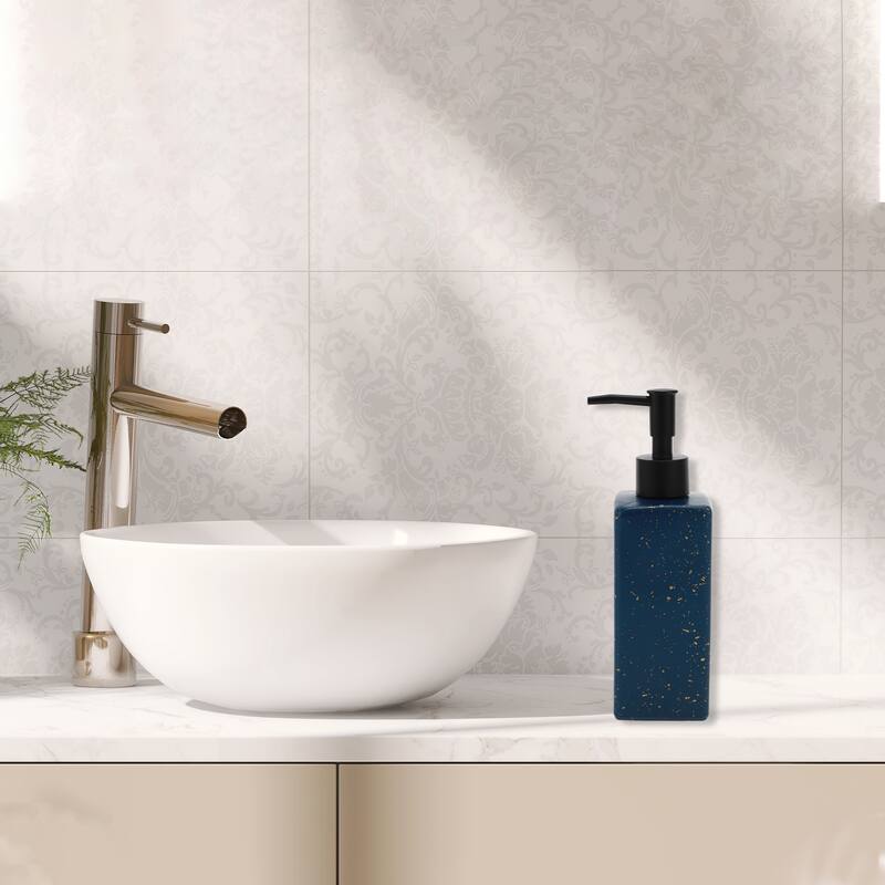 Square Simple Soap Pump Dispenser for Laundry Rooms 350ml 1 Pcs - Blue Black
