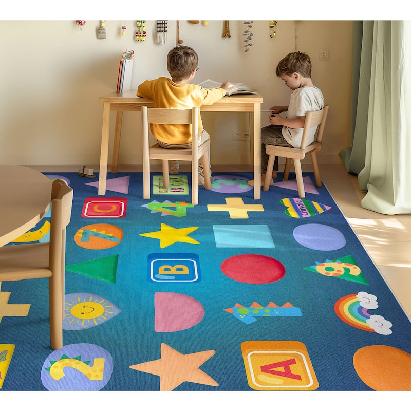 Well Woven Crayola Vibrant Modern Classroom Playroom Kids Rug