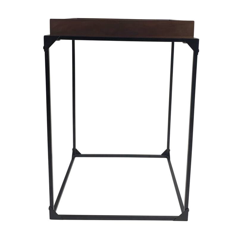 Rectangular Metal Tray Table - 28.5" - Black