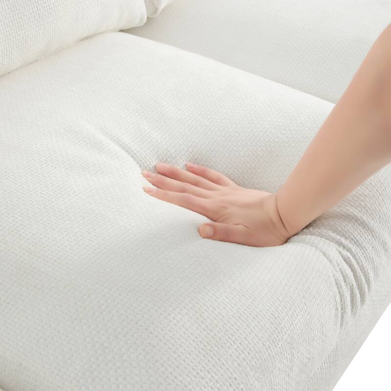 L-Shaped Chenille Sectional Sofa Sleeper Couch with Chaise Lounges