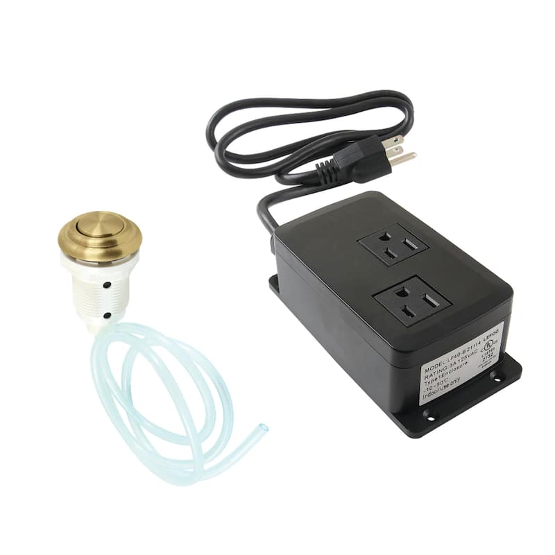 Gourmetier Dual Outlet Garbage Disposal Air Switch Kit - Brushed Brass