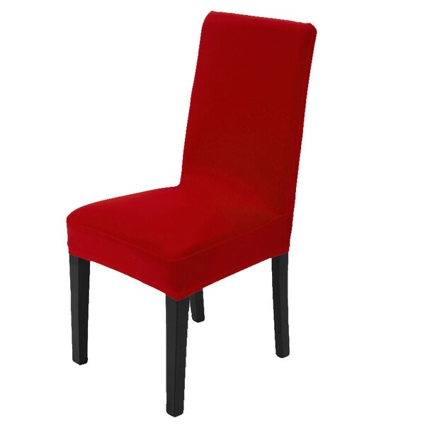 Unique Bargains Washable Short Dining Chair Cover Home Decor Red