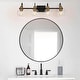 preview thumbnail 9 of 32, Olia Modern Black Gold 3/4/5-Light Bathroom Vanity Light Globe Glass Wall Sconce
