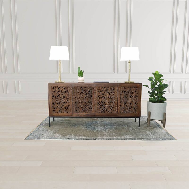 Mulber 19" Round Standing Pot, Natural Stone