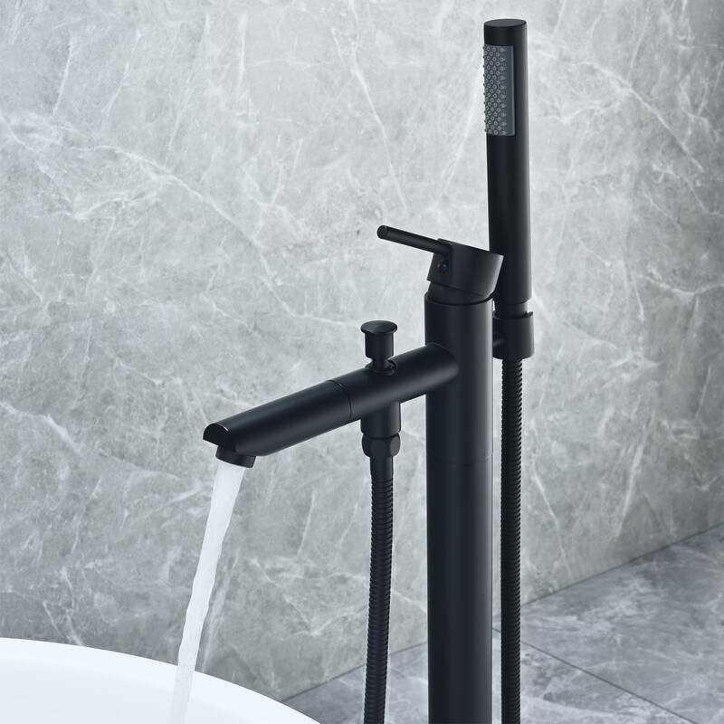 Altair Larod Single Lever Handle Freestanding Floor Mounted Tub Filler with Handshower