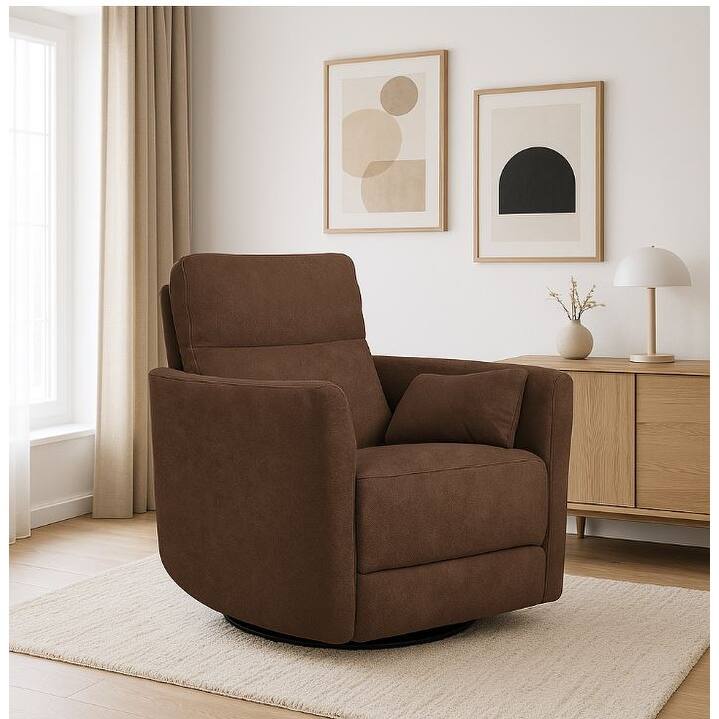 Cozy Microfiber Manual Swivel Recliner