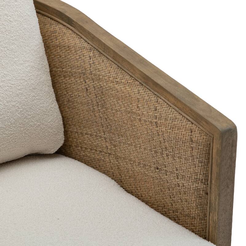 Beige 30.12" 360° Swivel Barrel Chair