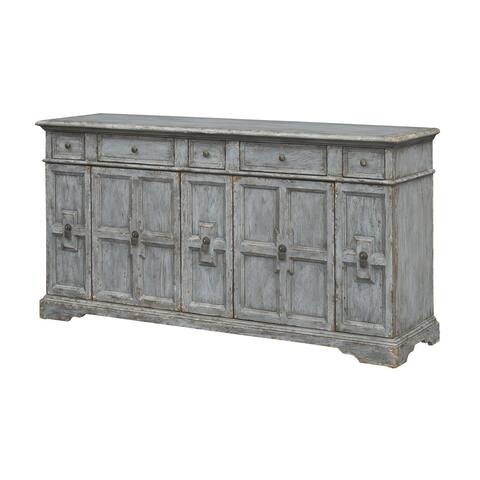 Antique Inspired 4 Door 4 Drawer Storage Credenza/Sideboard - Weathered Grey