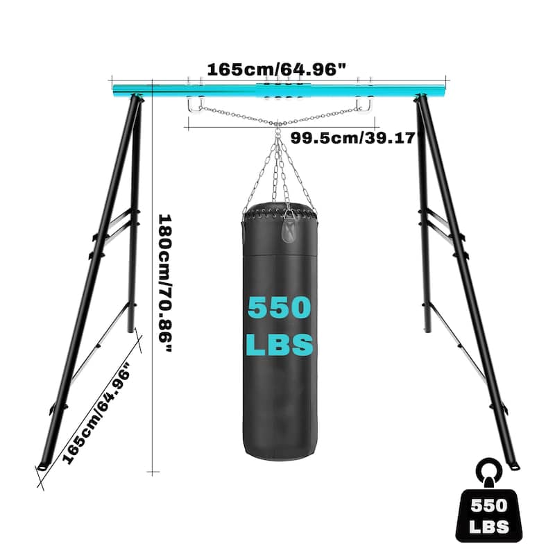 Adjustable A-Frame Swing Stand Powder Coated Steel Indoor and Outdoor Hammock Chair Stand Supports Up to 550 Pounds - N/A