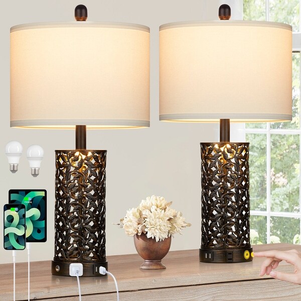 Gold table lamp with black shade on sale