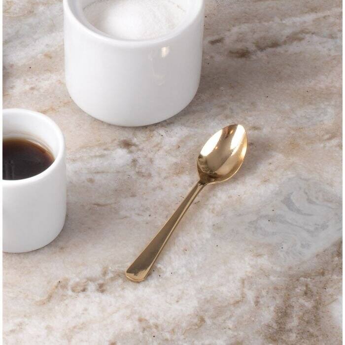 HIC 4.5" Gold Plated Demi Spoon - Great for Stirring Coffee Espresso Demitasse