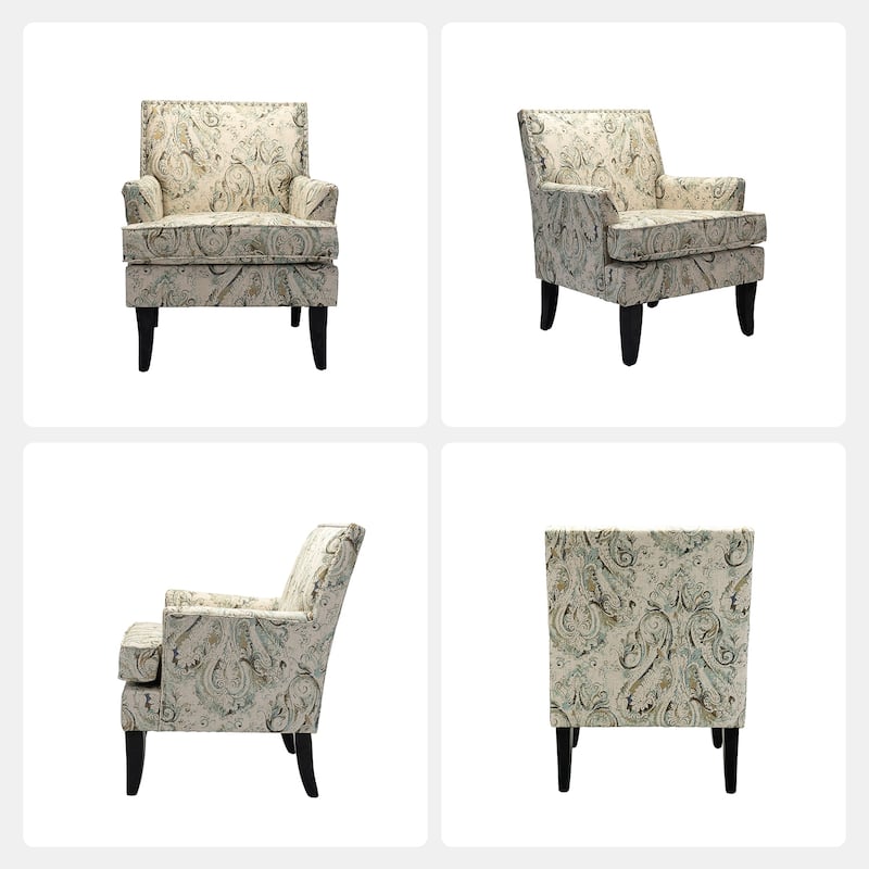 Akorda Classic Armchairs with Nailhead Trim and Solid Wood Legs Set of 2 by HULALA HOME