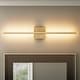 preview thumbnail 18 of 119, 1-Light Black/ Gold/ Nickel Modern Long Linear Strip Wall Sconce Dimmable LED Bathroom Vanity Light