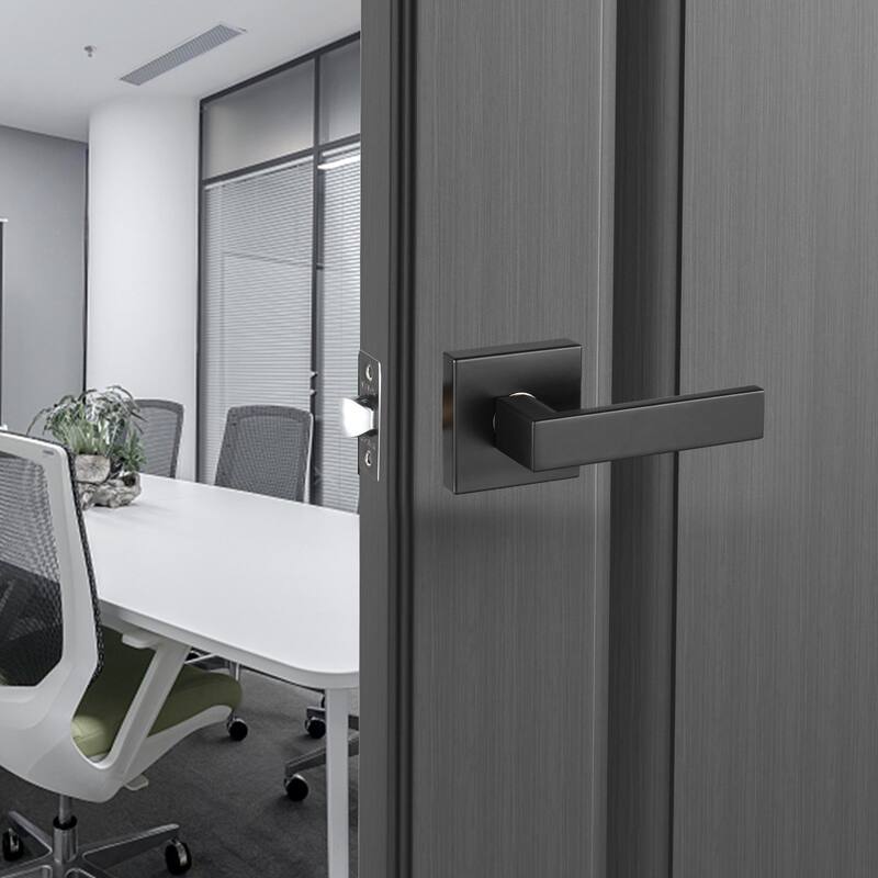Matte Black Interior Door Handle Lever with Zinc Alloy Reversible Design for 35mm to 45mm - 4.65" x 0.91" x 2.16"