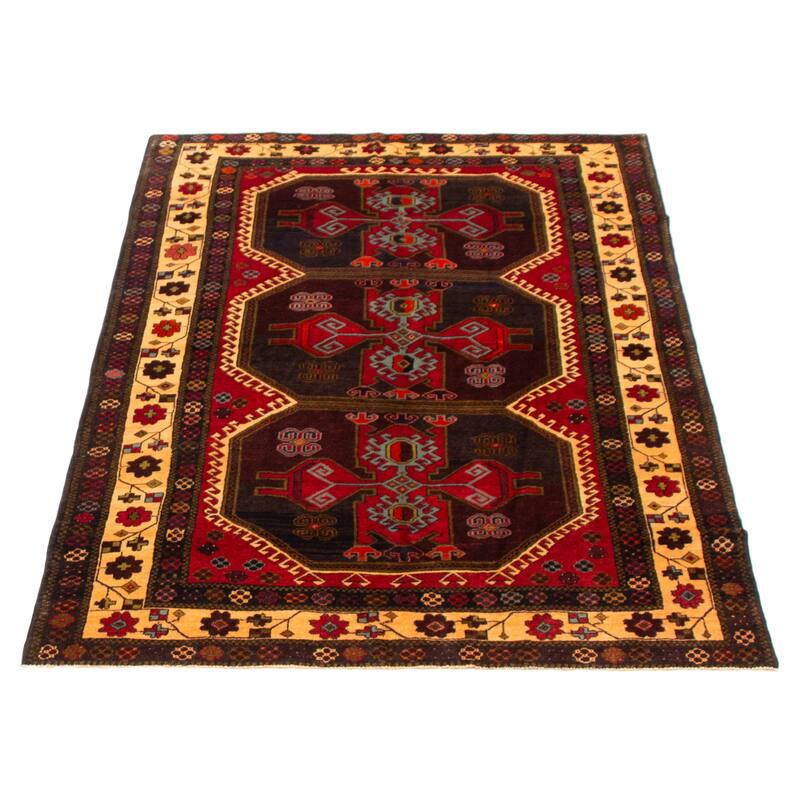 Teimani Red Rug 4'3" x 6'7" - 4'3 x 6'7